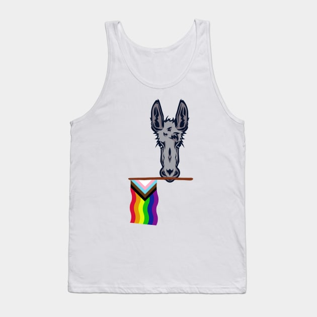 Progressive Pride Democratic Donkey Tank Top by Little Duck Designs